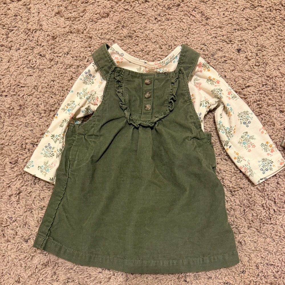 Child of Mine Beige and Floral Outfit